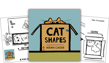 Cat Shapes Colouring Pages